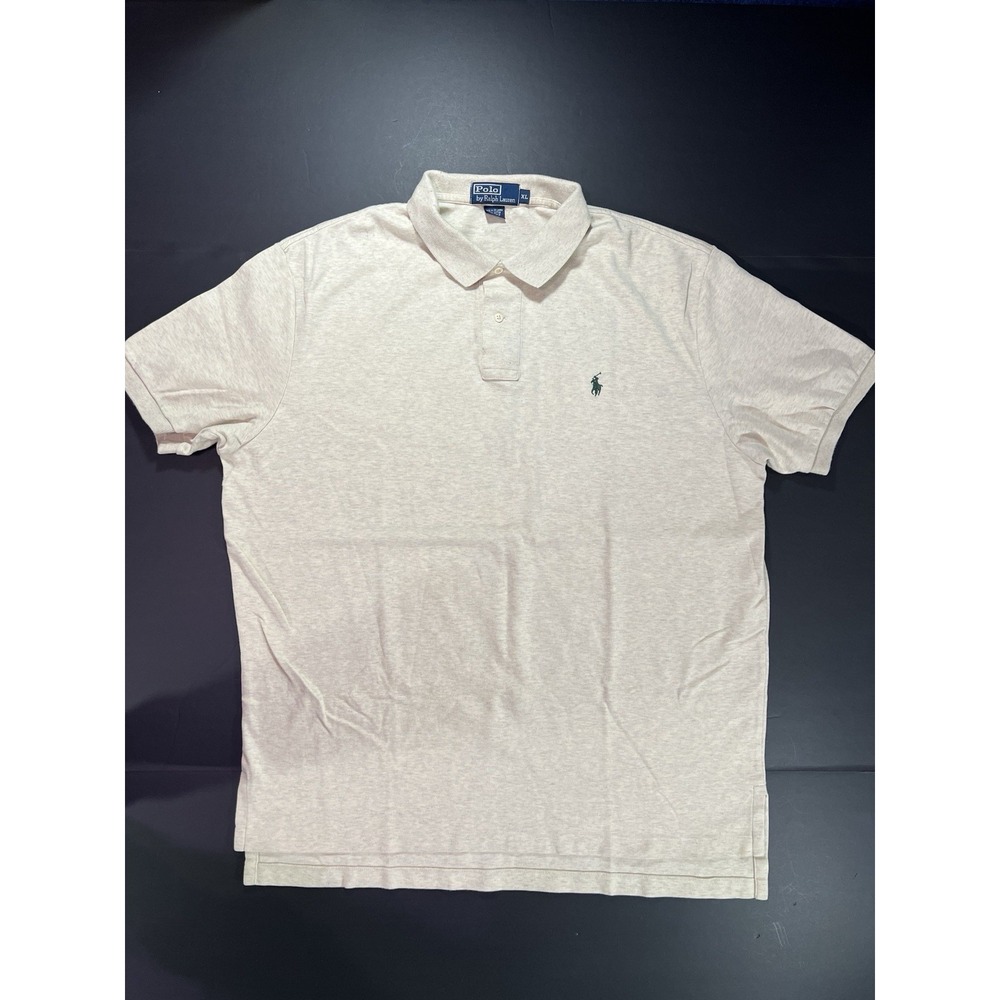 Ralph Lauren Polo Shirt Knit Men's XL Embroidered Horseman Tan‎ Green